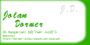 jolan dormer business card